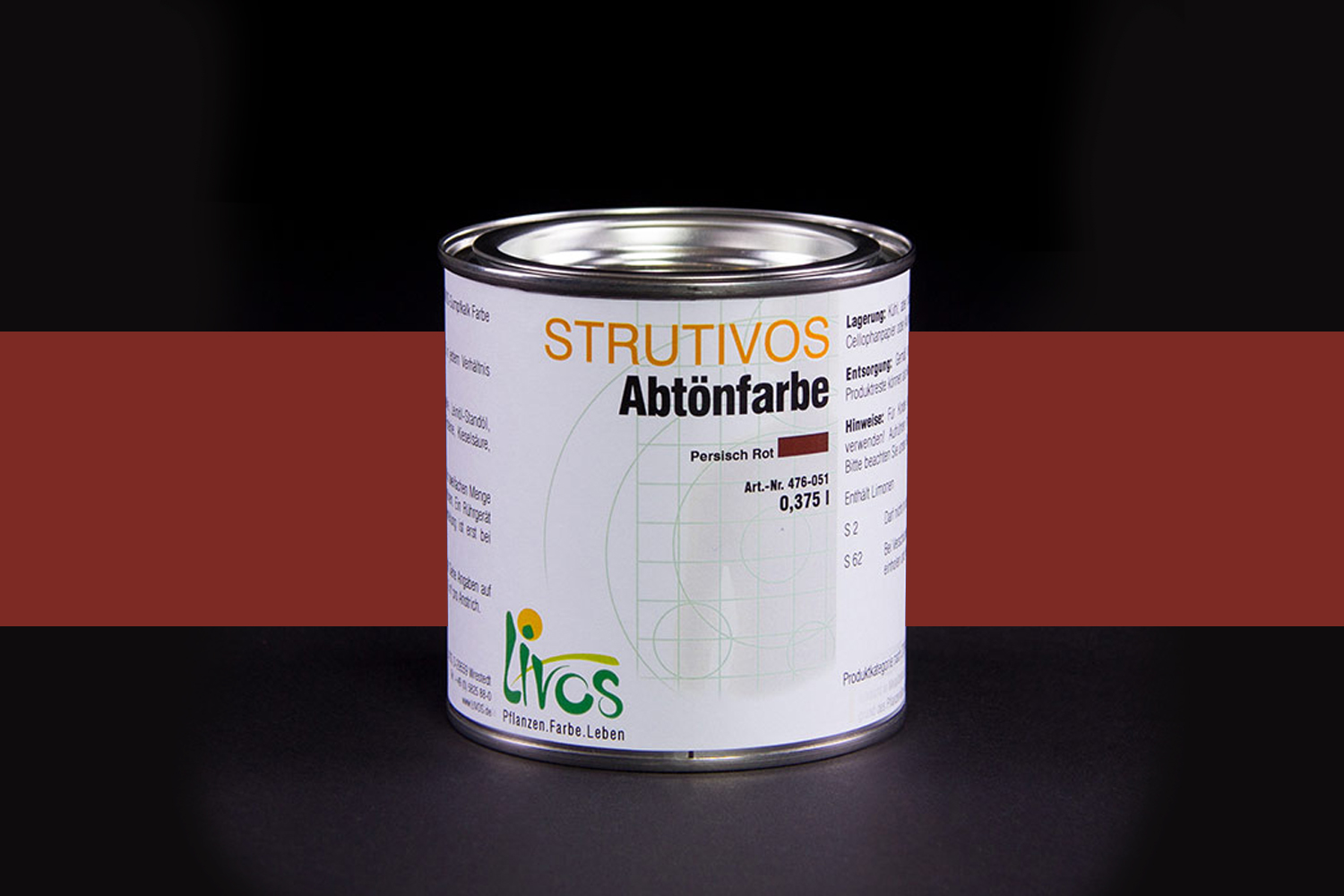 Livos STRUTIVOS Abtönfarbe Nr. 476 Persisch Rot