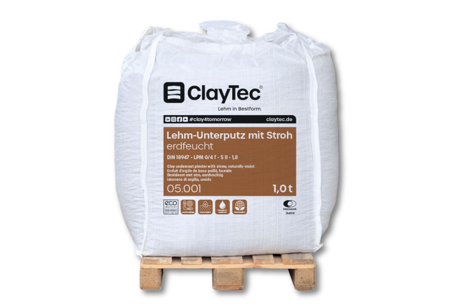 Claytec Lehm-Unterputz mit Stroh erdfeucht