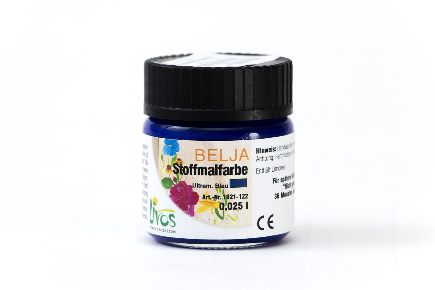 Livos BELJA Stoffmalfarbe Nr. 1021 Ultramarin Blau