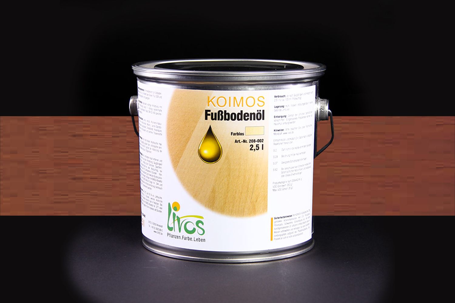 Livos KOIMOS Fußbodenöl Nr. 208 Kirsche Dunkel