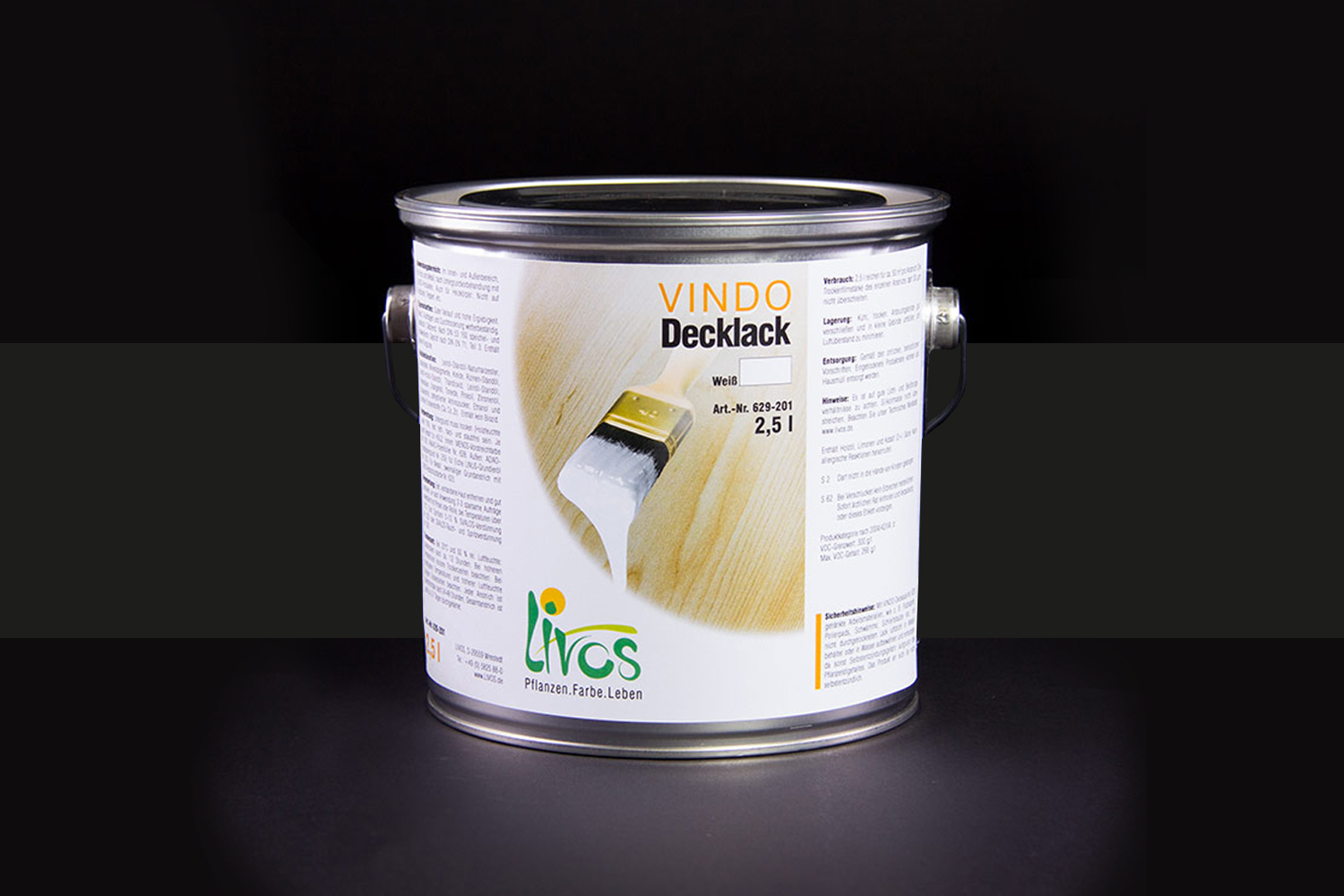 Livos VINDO Decklack Nr. 629 Schwarz
