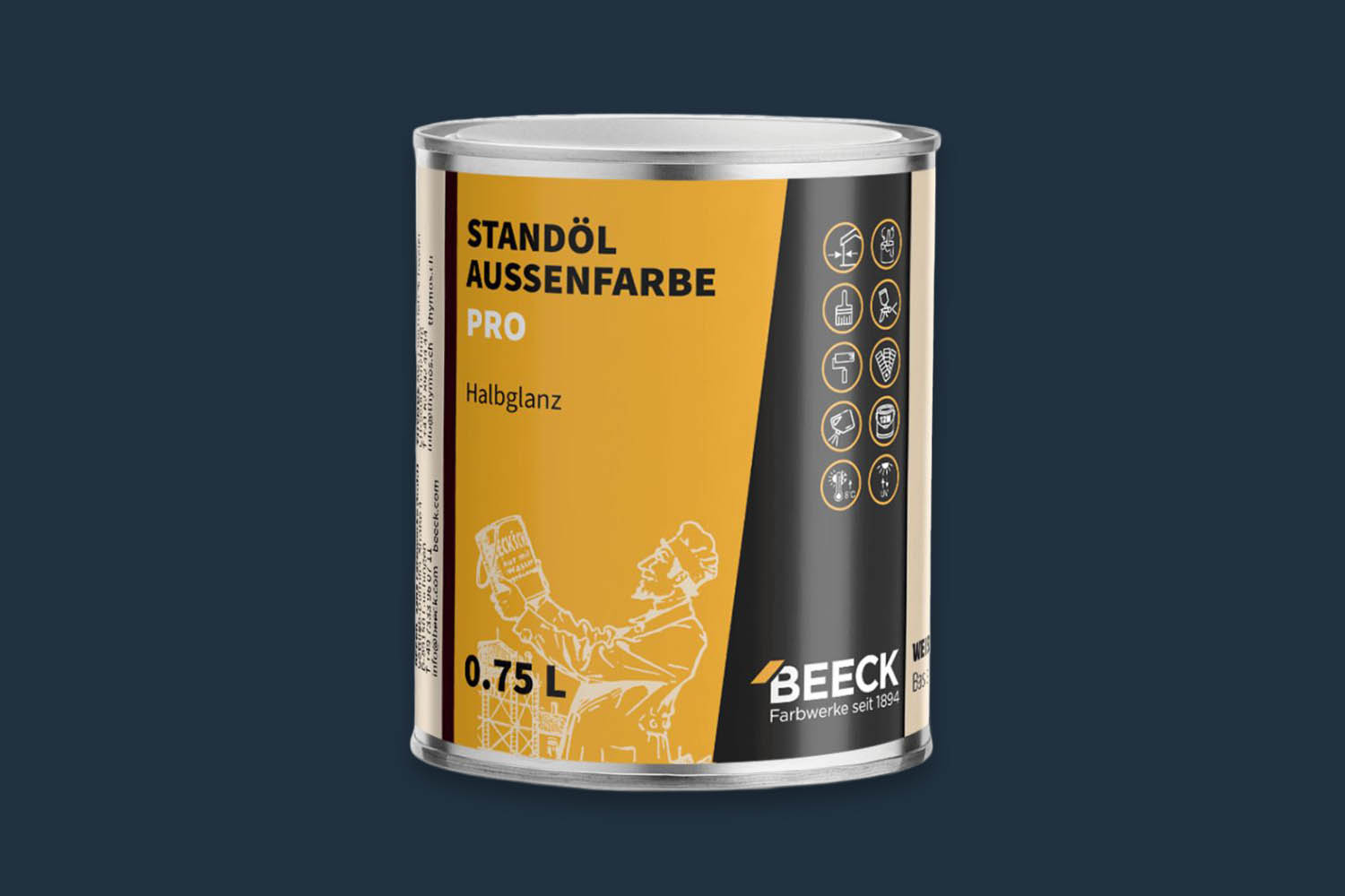 BEECK Standölaußenfarbe Pro seidenglanz Taubenblau 01