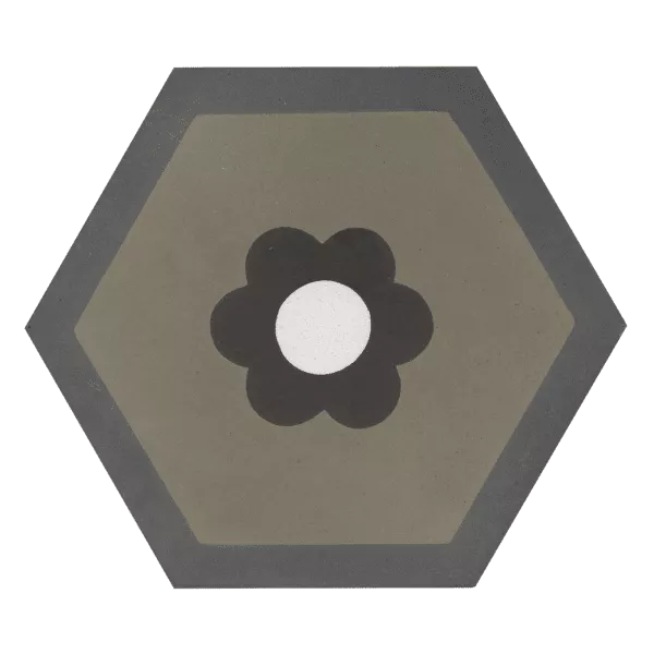 VIA Zementmosaikplatte 600454 - ø 16,0 x 1,6 cm - Sechseckplatte