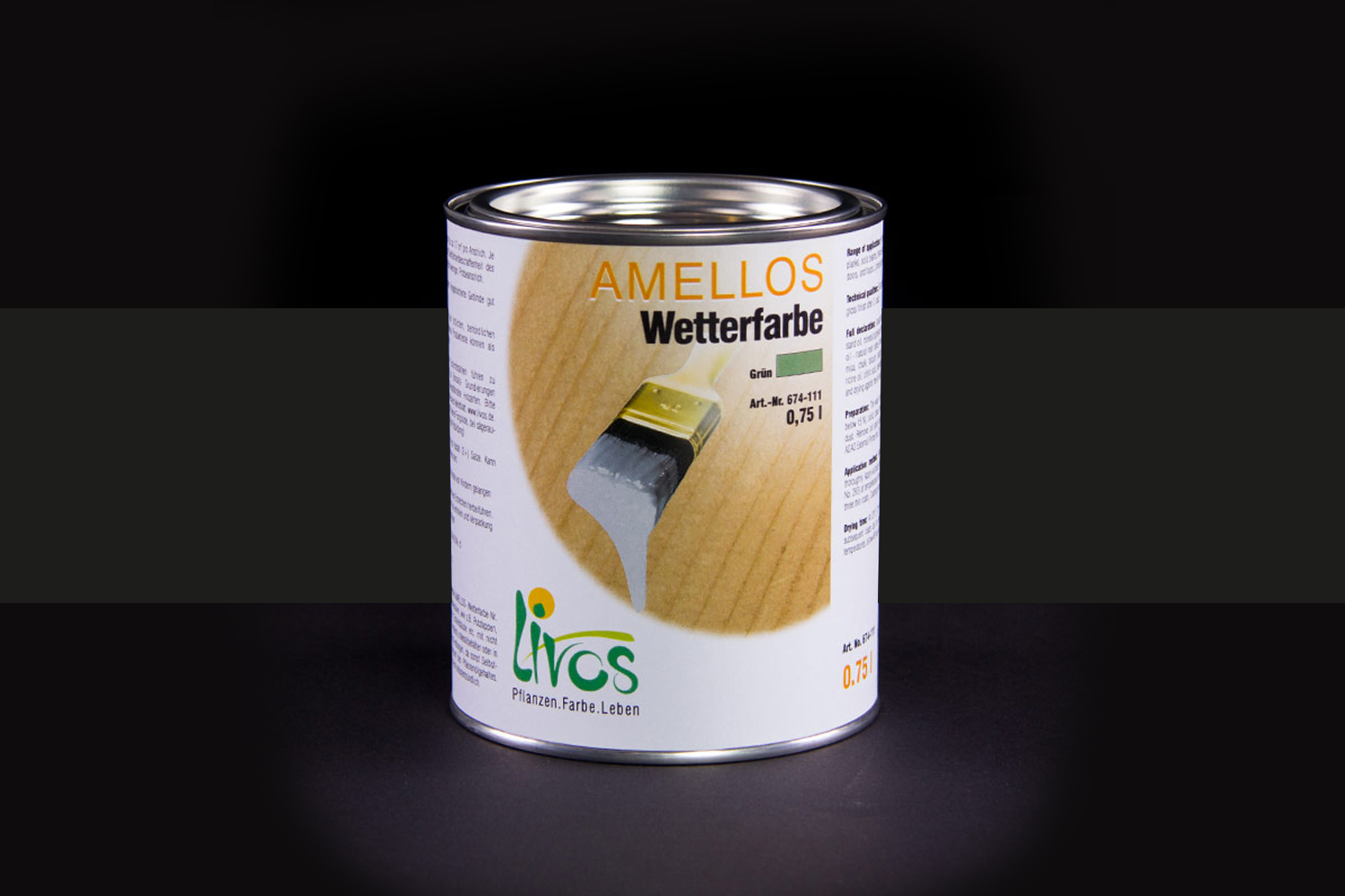 Livos AMELLOS Wetterfarbe Nr. 674 Schwarz