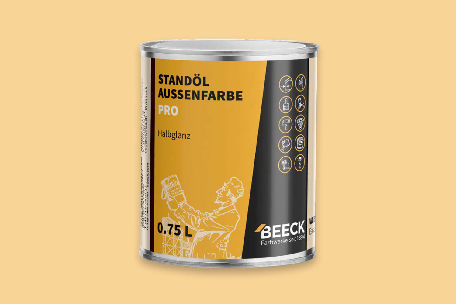 BEECK Standölaußenfarbe Pro seidenglanz Korngelb 02