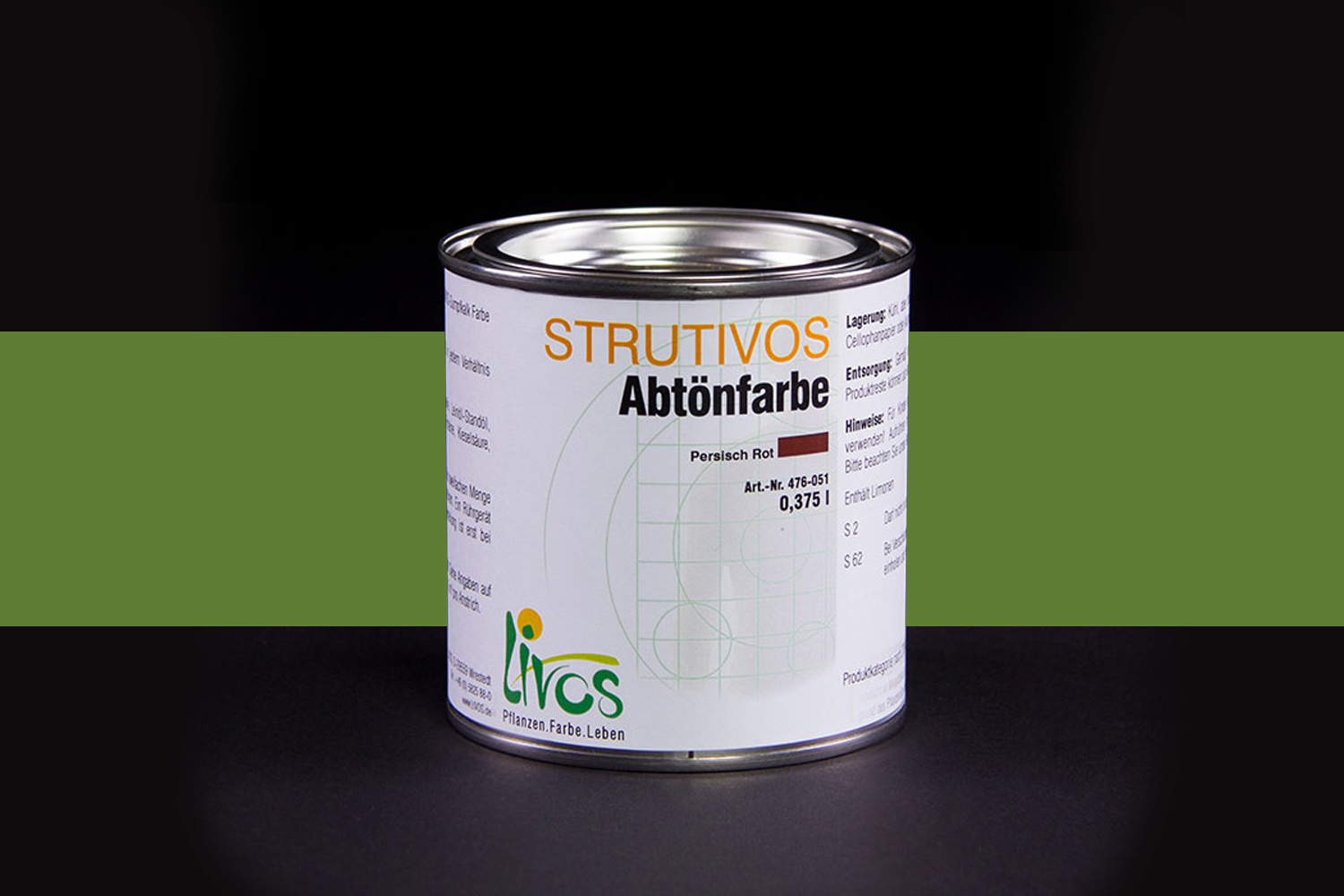 Livos STRUTIVOS Abtönfarbe Nr. 476 Grasgrün