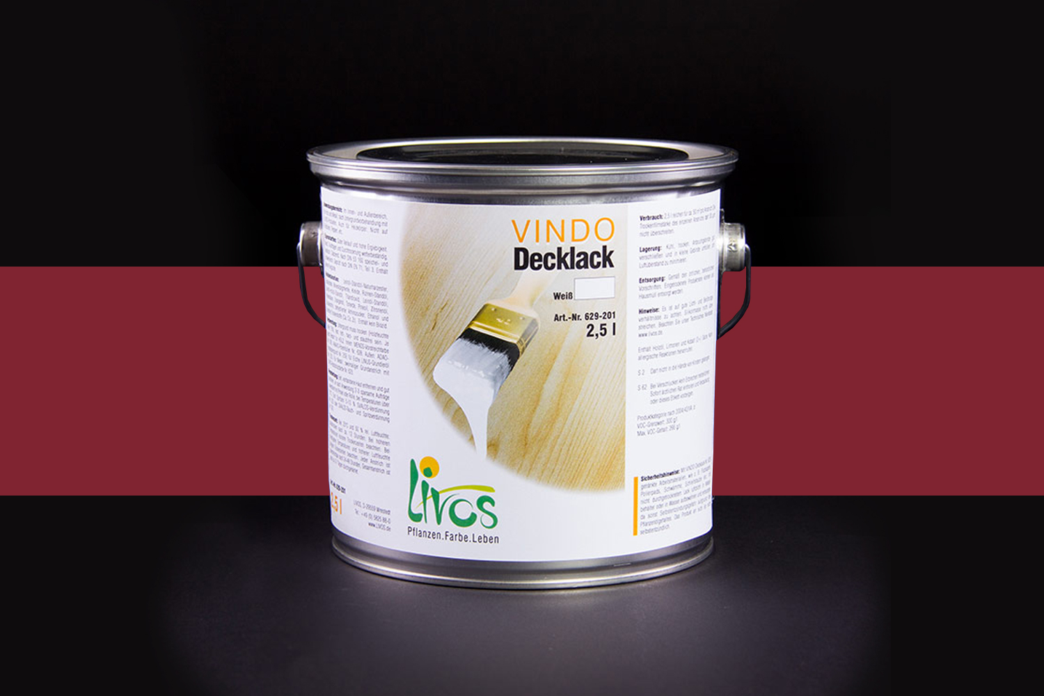 Livos VINDO Decklack Nr. 629 Persisch Rot