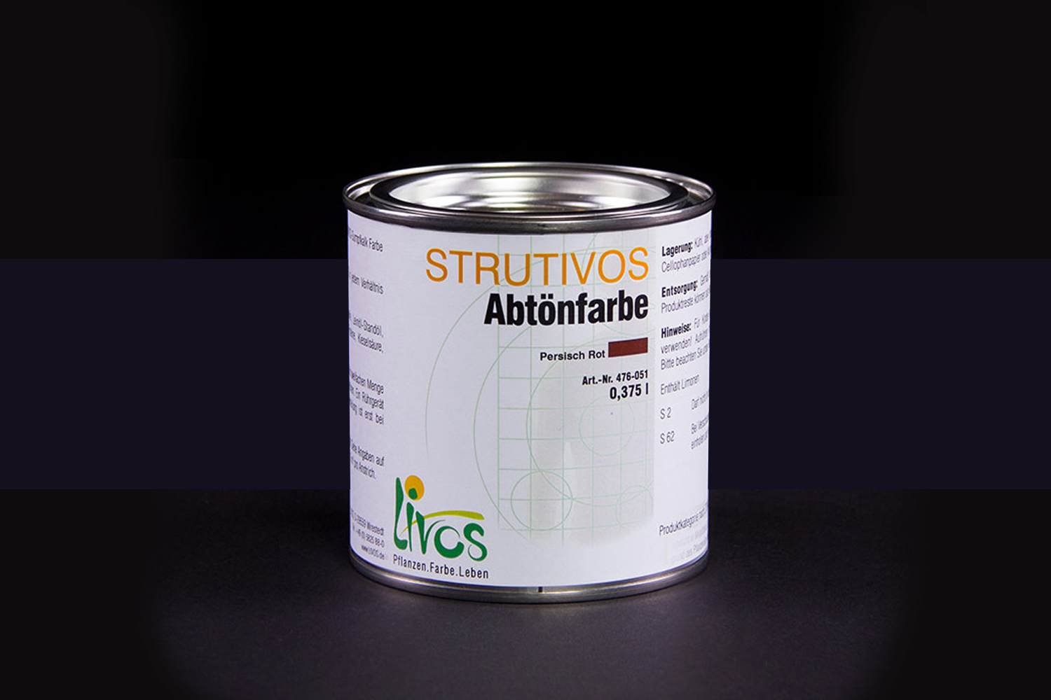 Livos STRUTIVOS Abtönfarbe Nr. 476 Schwarz