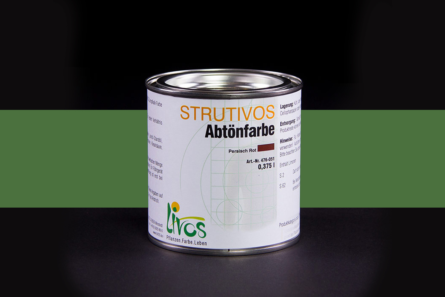 Livos STRUTIVOS Abtönfarbe Nr. 476 Grün