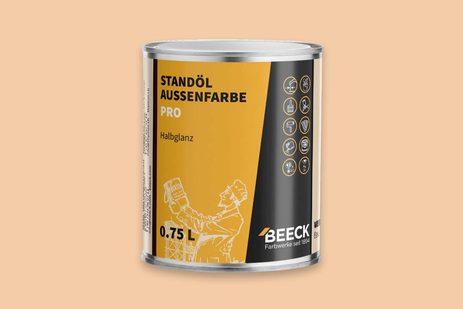 BEECK Standölaußenfarbe Pro seidenglanz Ockergelb 1:8