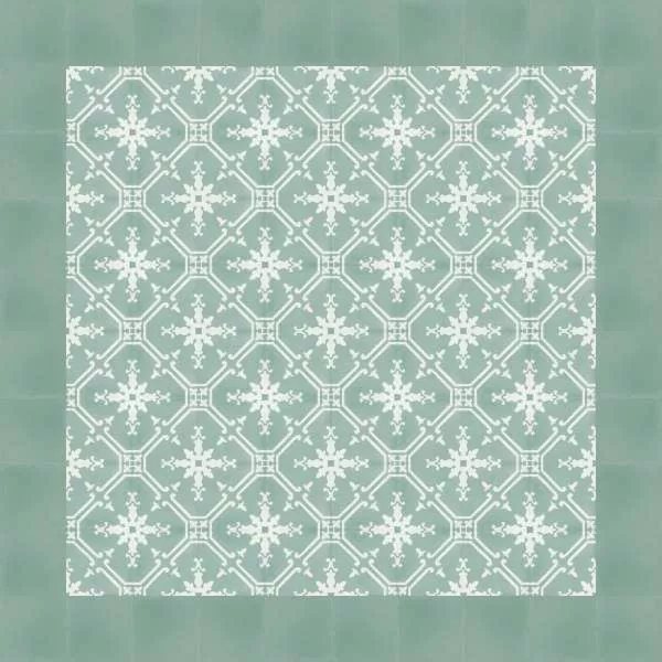 VIA Zementmosaikplatte 50 - 20 x 20 x 1,8 cm - Unifarbe grünblau