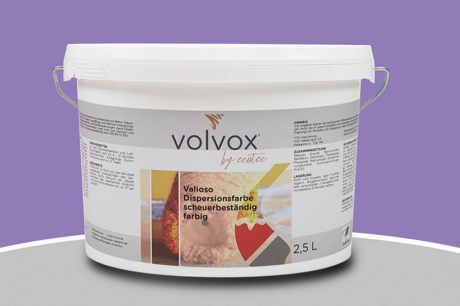 Volvox Valioso Dispersionsfarbe 296 Malve