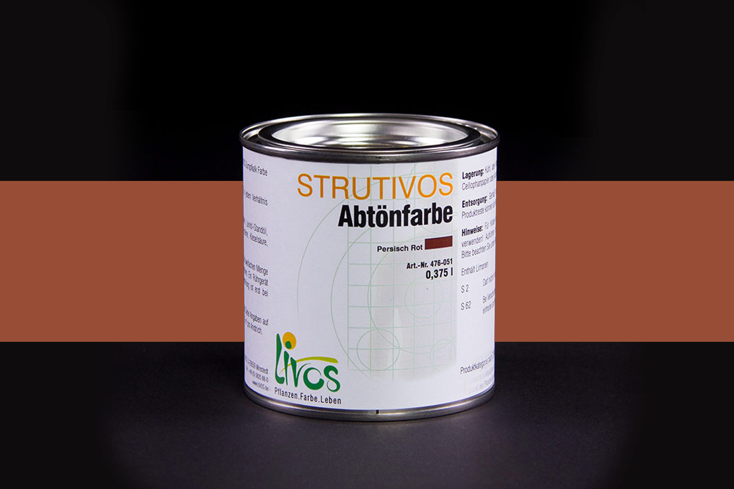 Livos STRUTIVOS Abtönfarbe Nr. 476 Englisch Rot