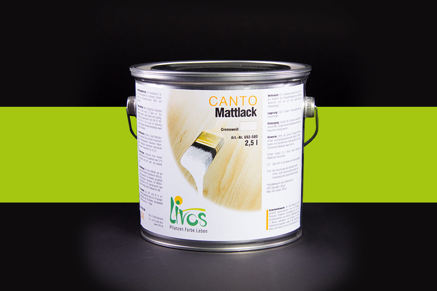 Livos CANTO Mattlack Nr. 692 Lindgrün