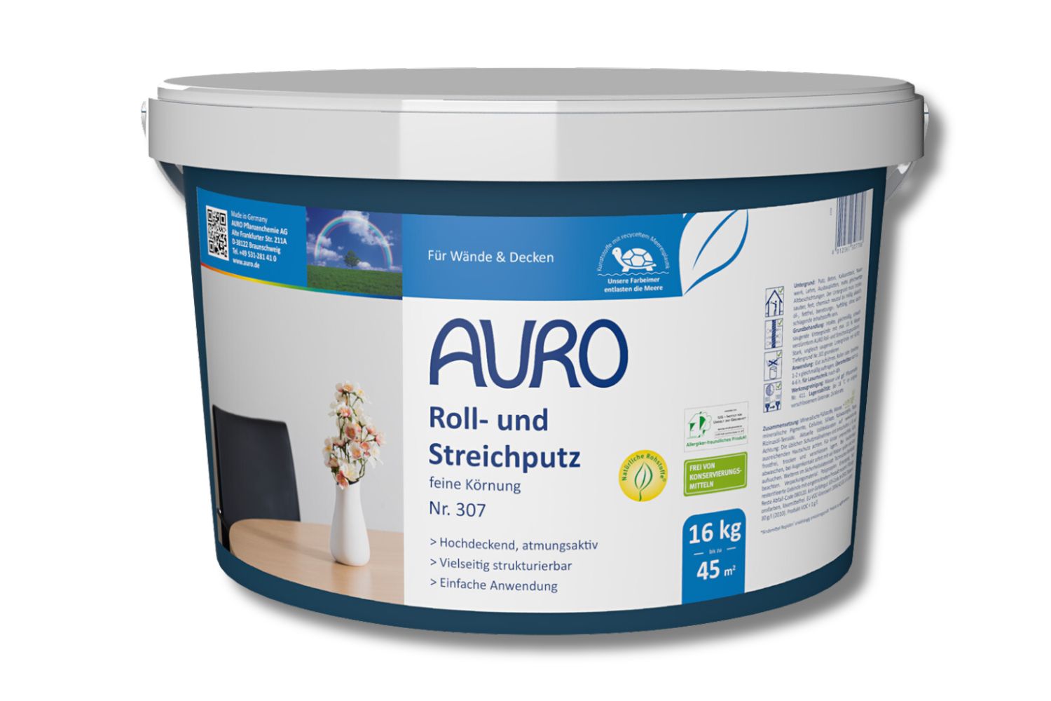 Auro Roll- und Streichputz - feine Körnung - Nr. 307