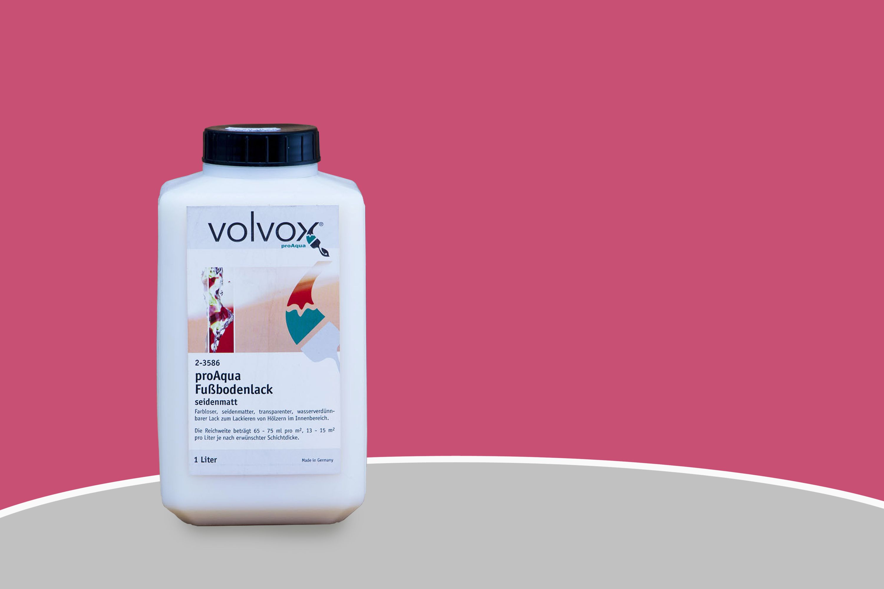 Volvox proAqua Profondo Fußbodenlack seidenmatt 167 Dark Red