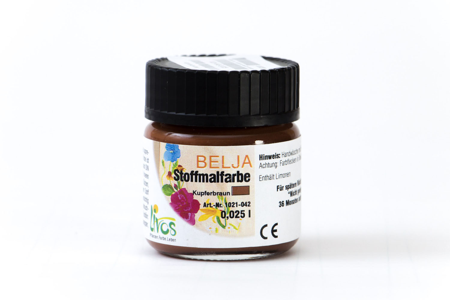 Livos BELJA Stoffmalfarbe Nr. 1021 Kupferbraun