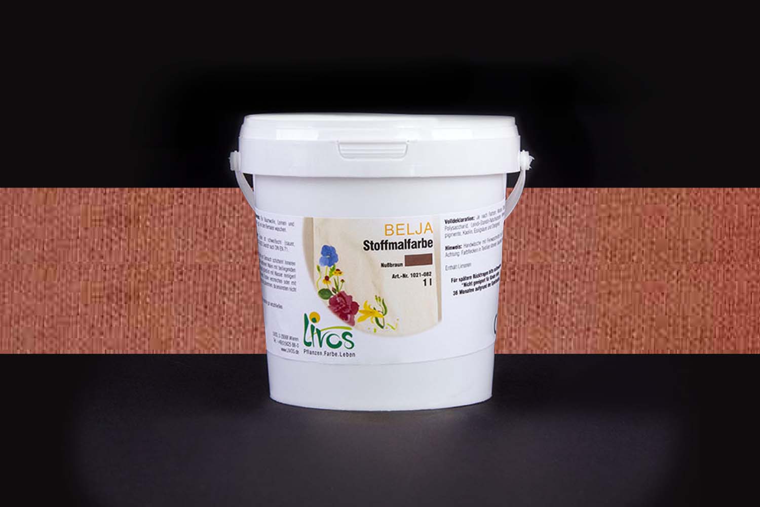 Livos BELJA Stoffmalfarbe Nr. 1021 Kupferbraun