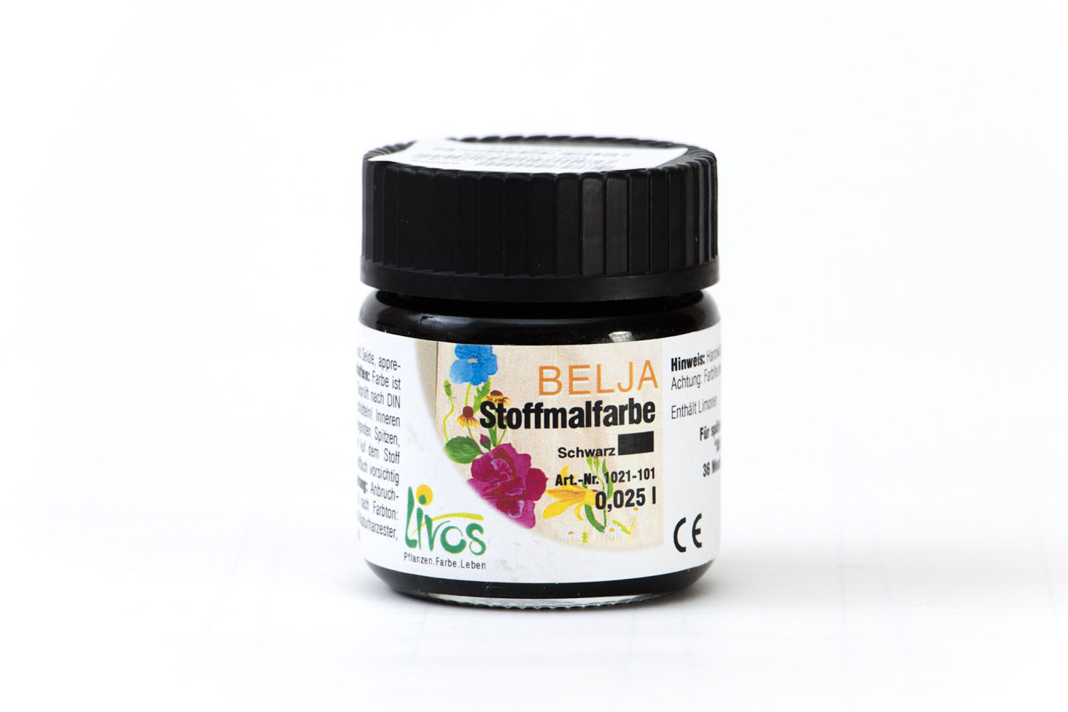 Livos BELJA Stoffmalfarbe Nr. 1021 Schwarz