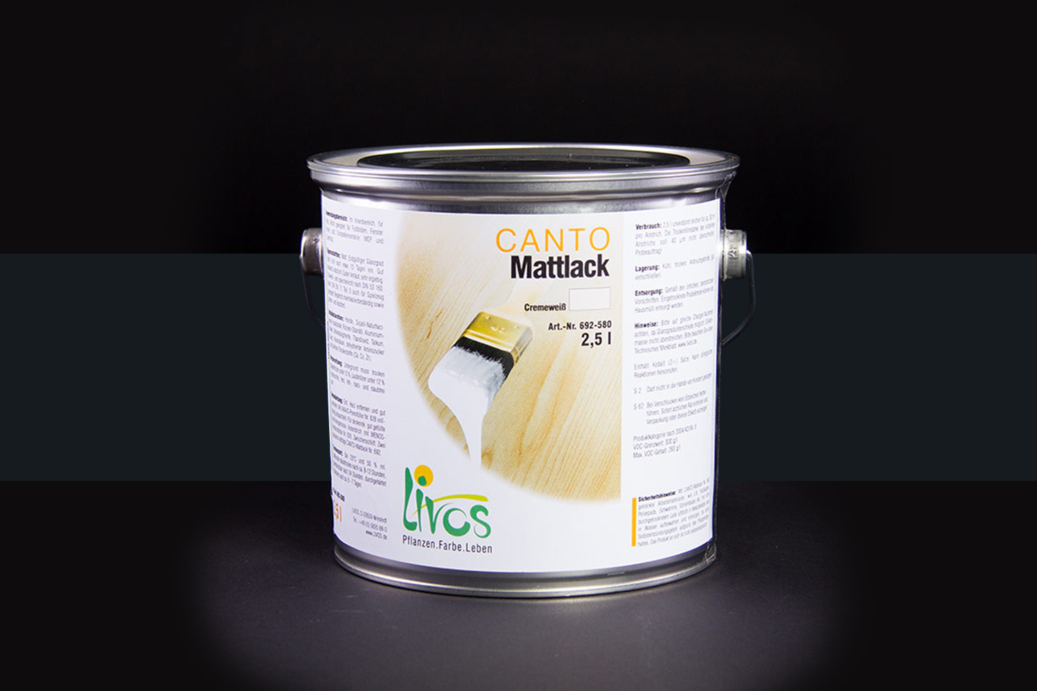 Livos CANTO Mattlack Nr. 692 Schwarz