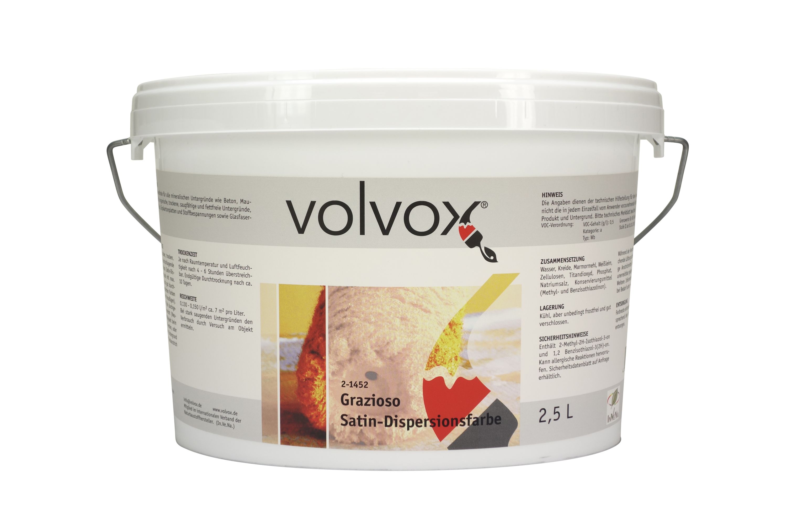 Volvox Grazioso Satin-Dispersionsfarbe Weiß