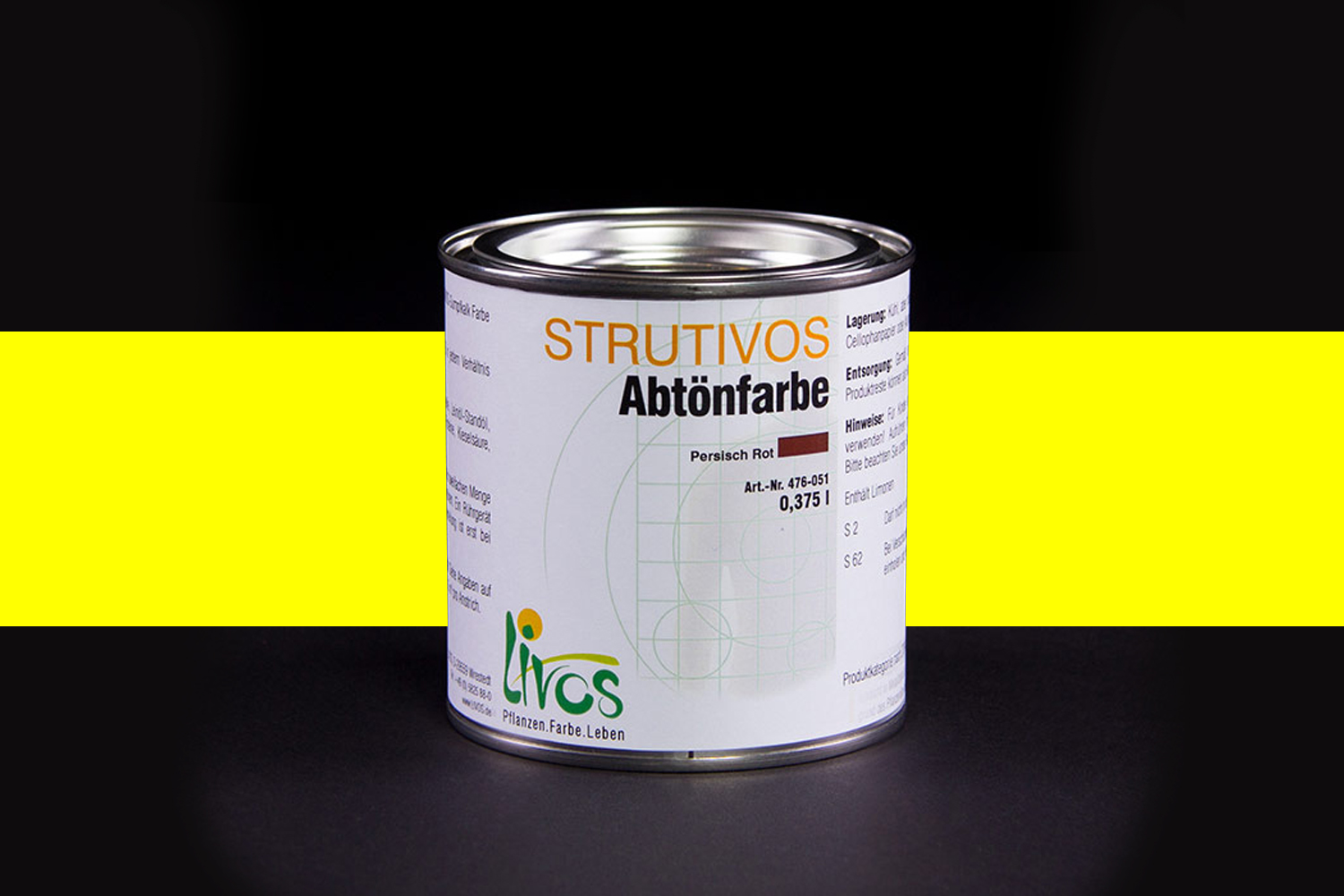 Livos STRUTIVOS Abtönfarbe Nr. 476 Sonnengelb