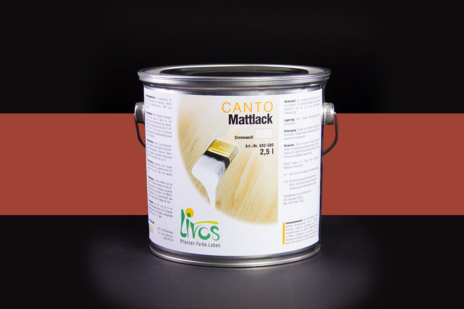 Livos CANTO Mattlack Nr. 692 Englisch Rot