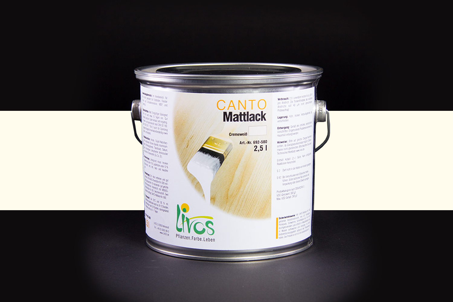 Livos CANTO Mattlack Nr. 692 Cremeweiß