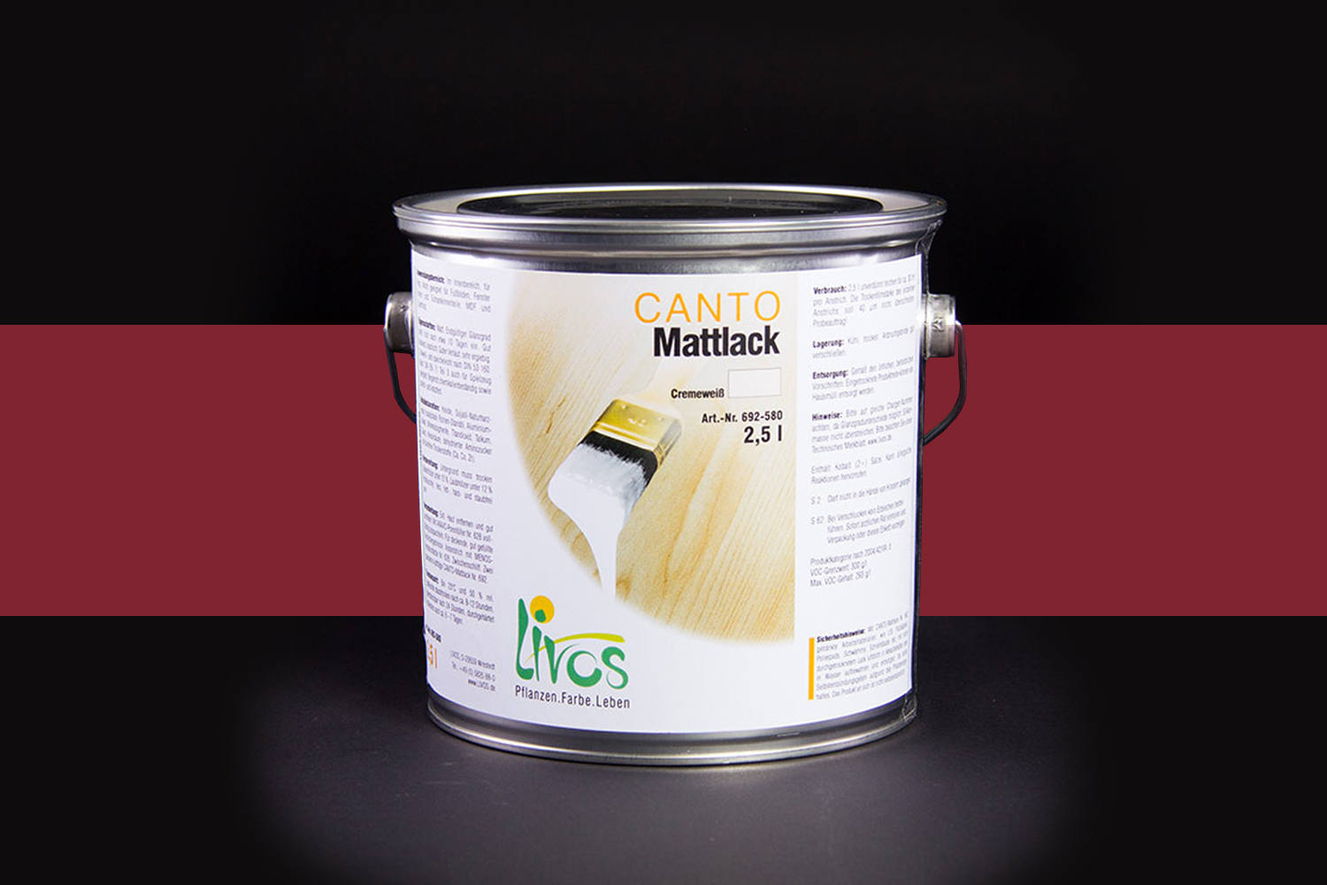 Livos CANTO Mattlack Nr. 692 Persisch Rot
