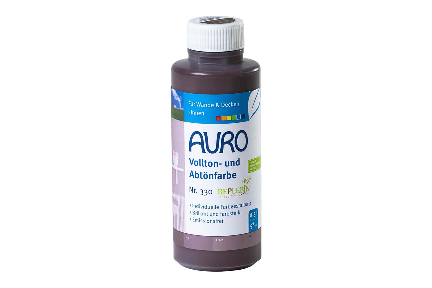 Auro Vollton- und Abtönfarbe Nr. 330 Eisenoxid-Braun