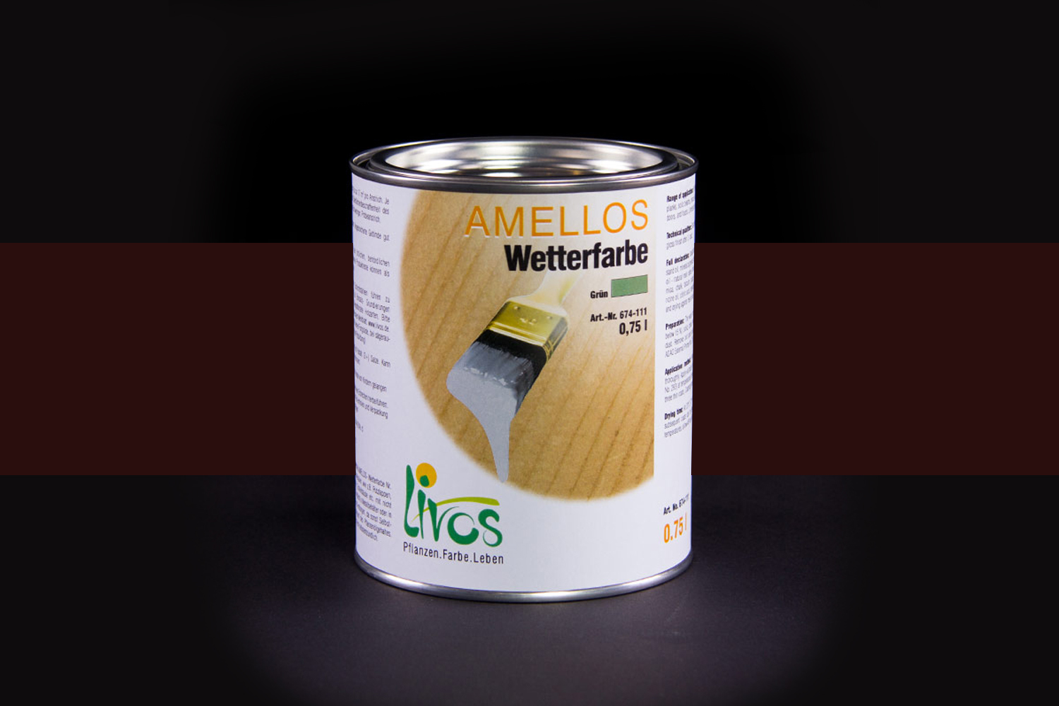 Livos AMELLOS Wetterfarbe Nr. 674 Umbra gebrannt