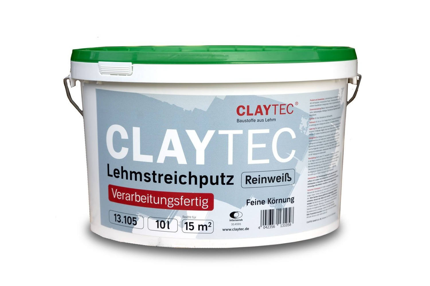 Claytec Lehmstreichputz Reinweiß
