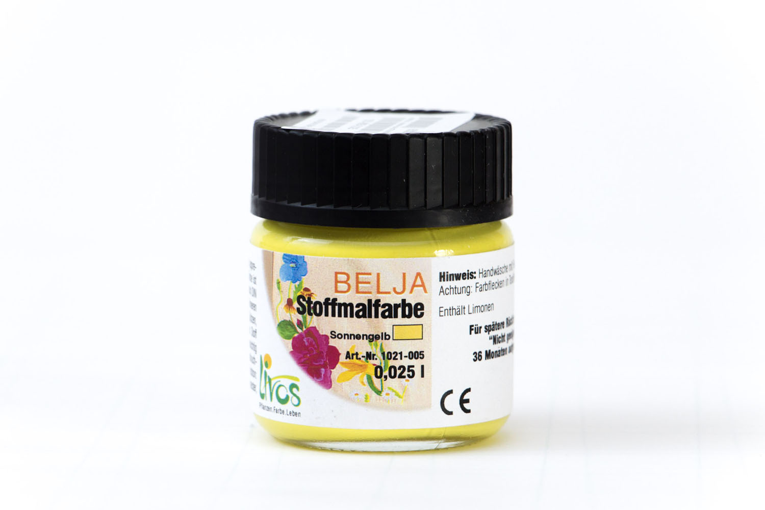 Livos BELJA Stoffmalfarbe Nr. 1021 Sonnengelb