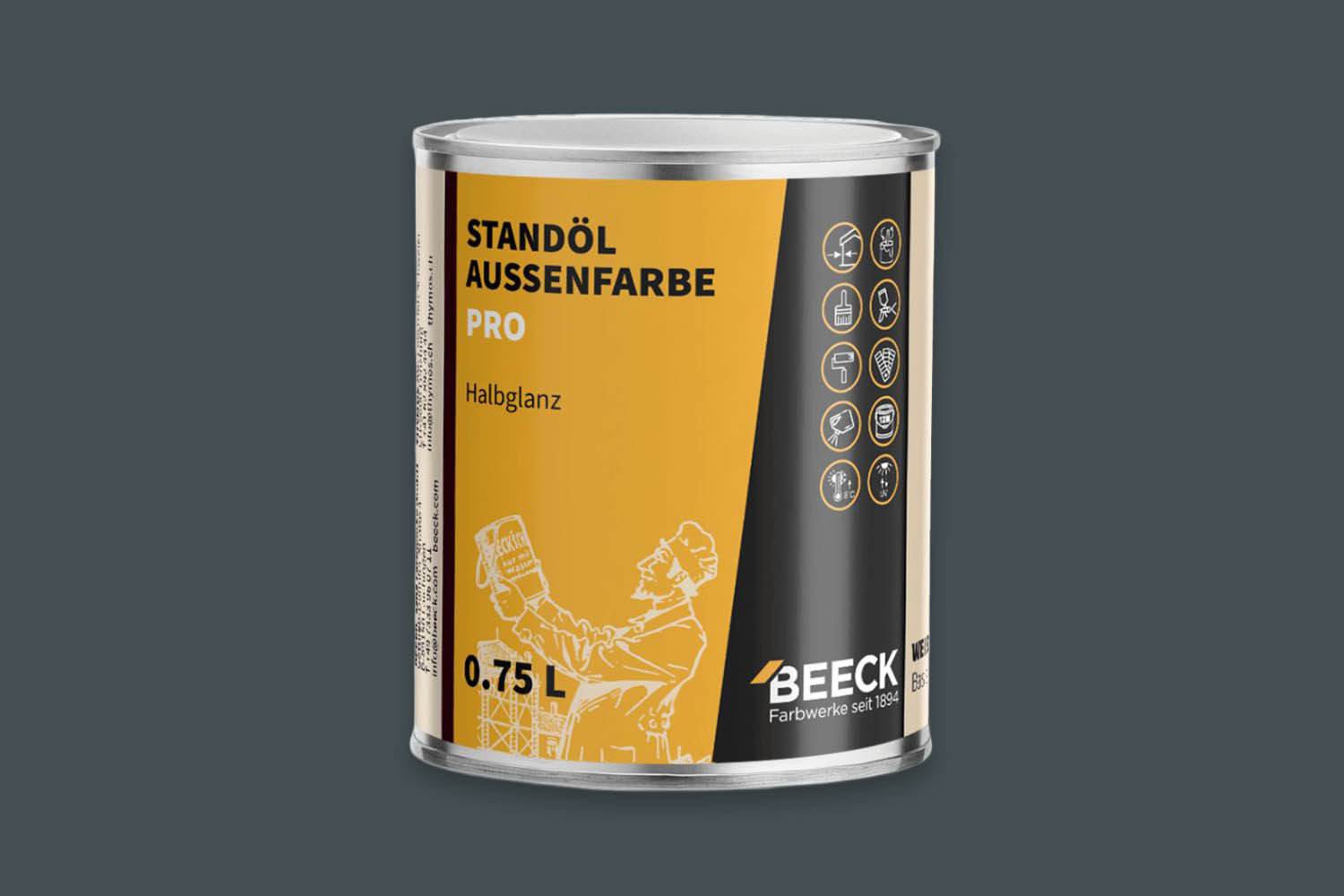 BEECK Standölaußenfarbe Pro seidenglanz Schwarz 1:1
