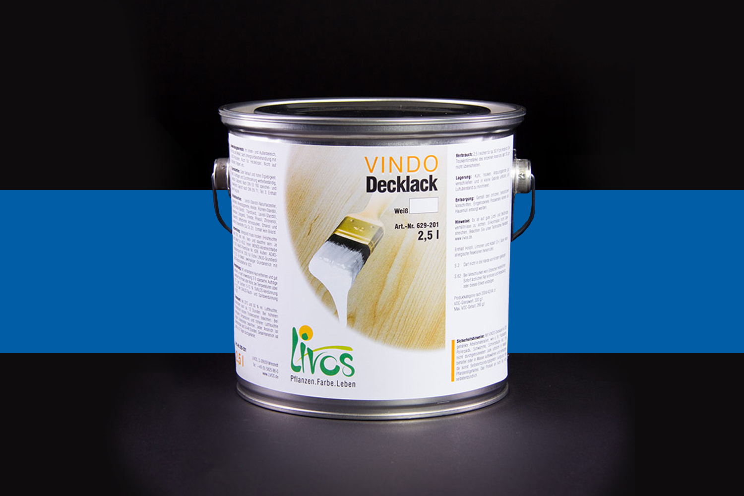 Livos VINDO Decklack Nr. 629 Ultramarin Blau