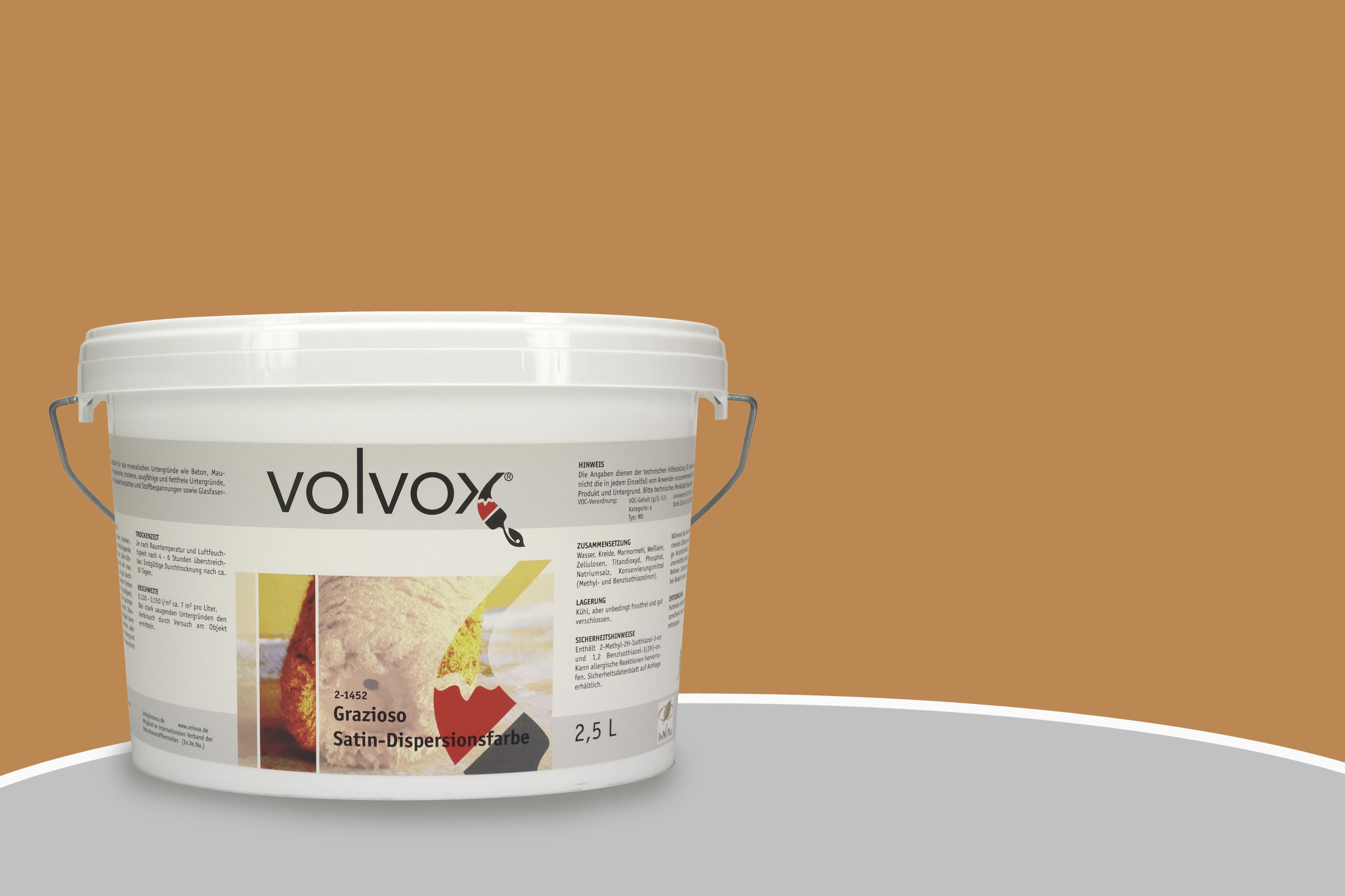 Volvox Grazioso Satin-Dispersionsfarbe 282 Kupferorange