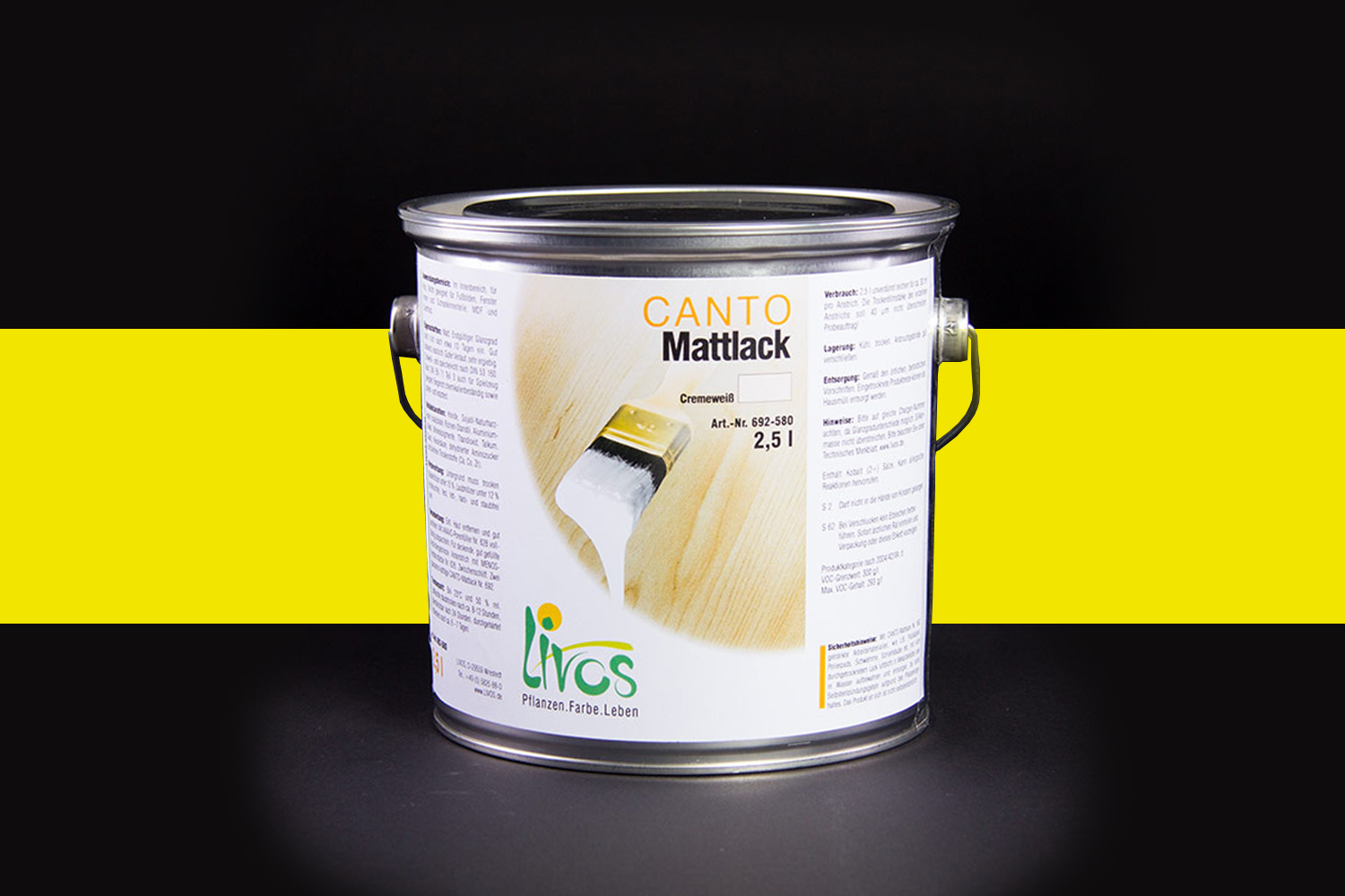 Livos CANTO Mattlack Nr. 692 Sonnengelb