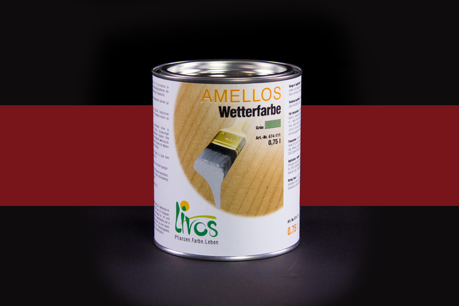Livos AMELLOS Wetterfarbe Nr. 674 Persisch Rot