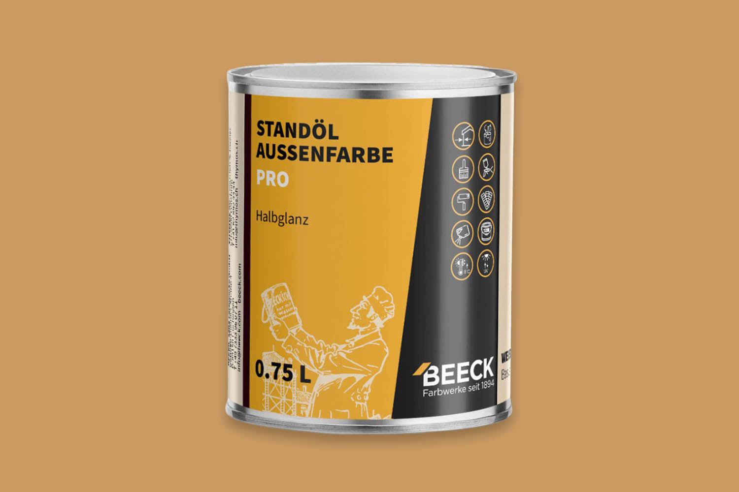 BEECK Standölaußenfarbe Pro seidenglanz Ockergelb 1:1