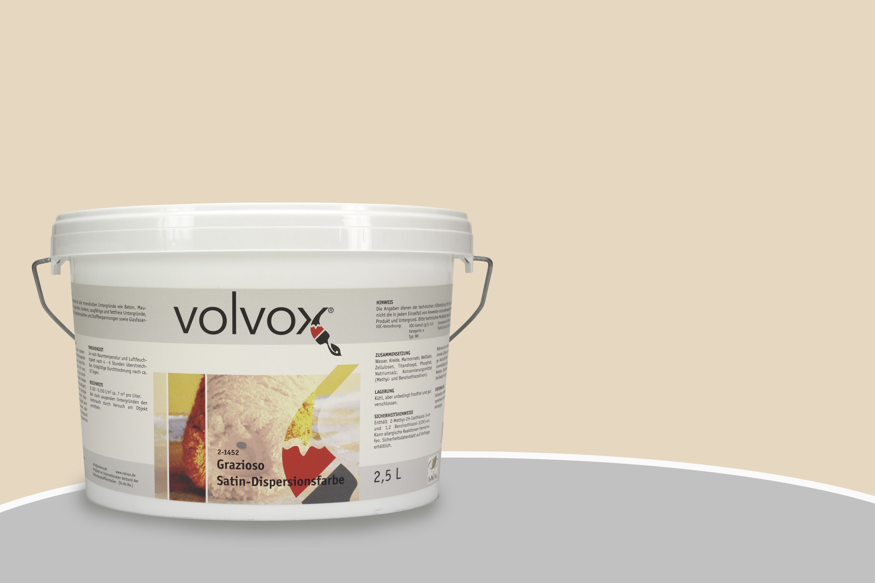 Volvox Grazioso Satin-Dispersionsfarbe 003 Café au Lait