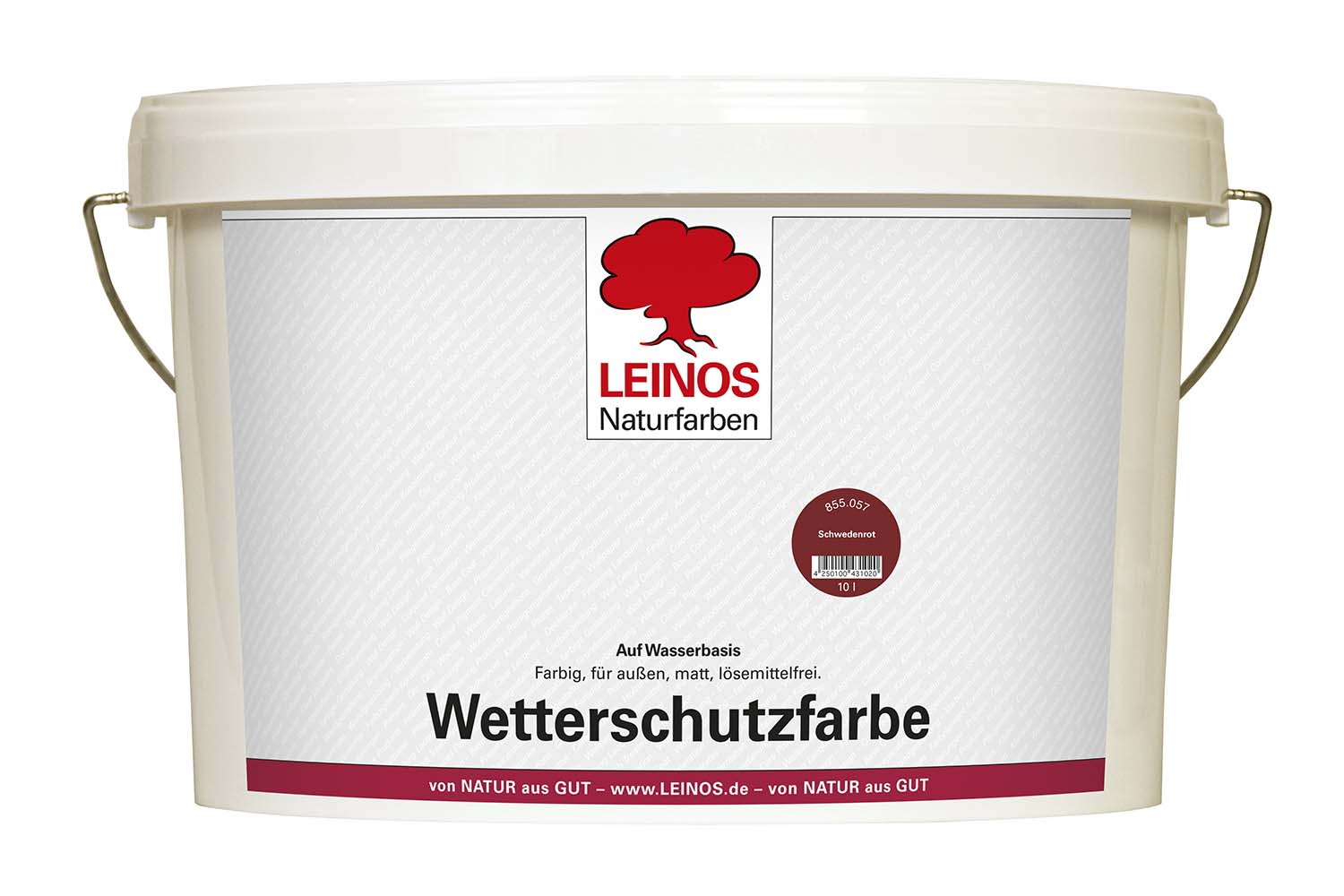 Leinos Wetterschutzfarbe auf Wasserbasis 855 Schwedenrot