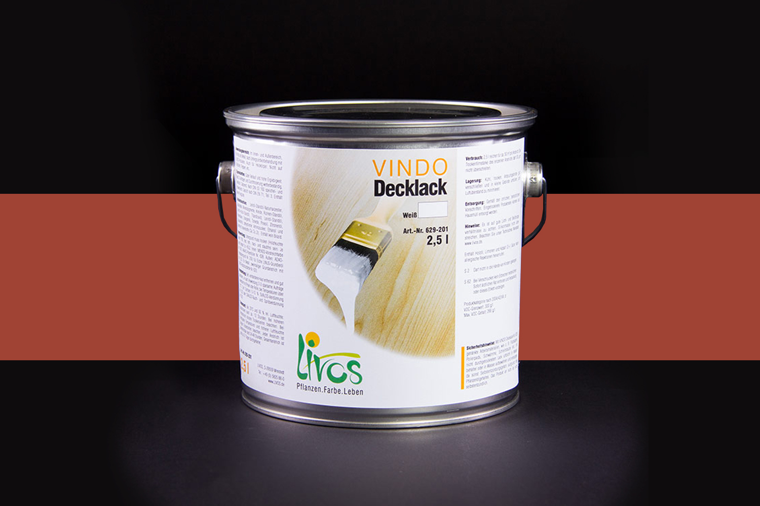 Livos VINDO Decklack Nr. 629 Englisch Rot