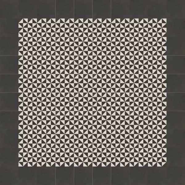 VIA Zementmosaikplatte 60 - 20 x 20 x 1,8 cm - Unifarbe schwarz