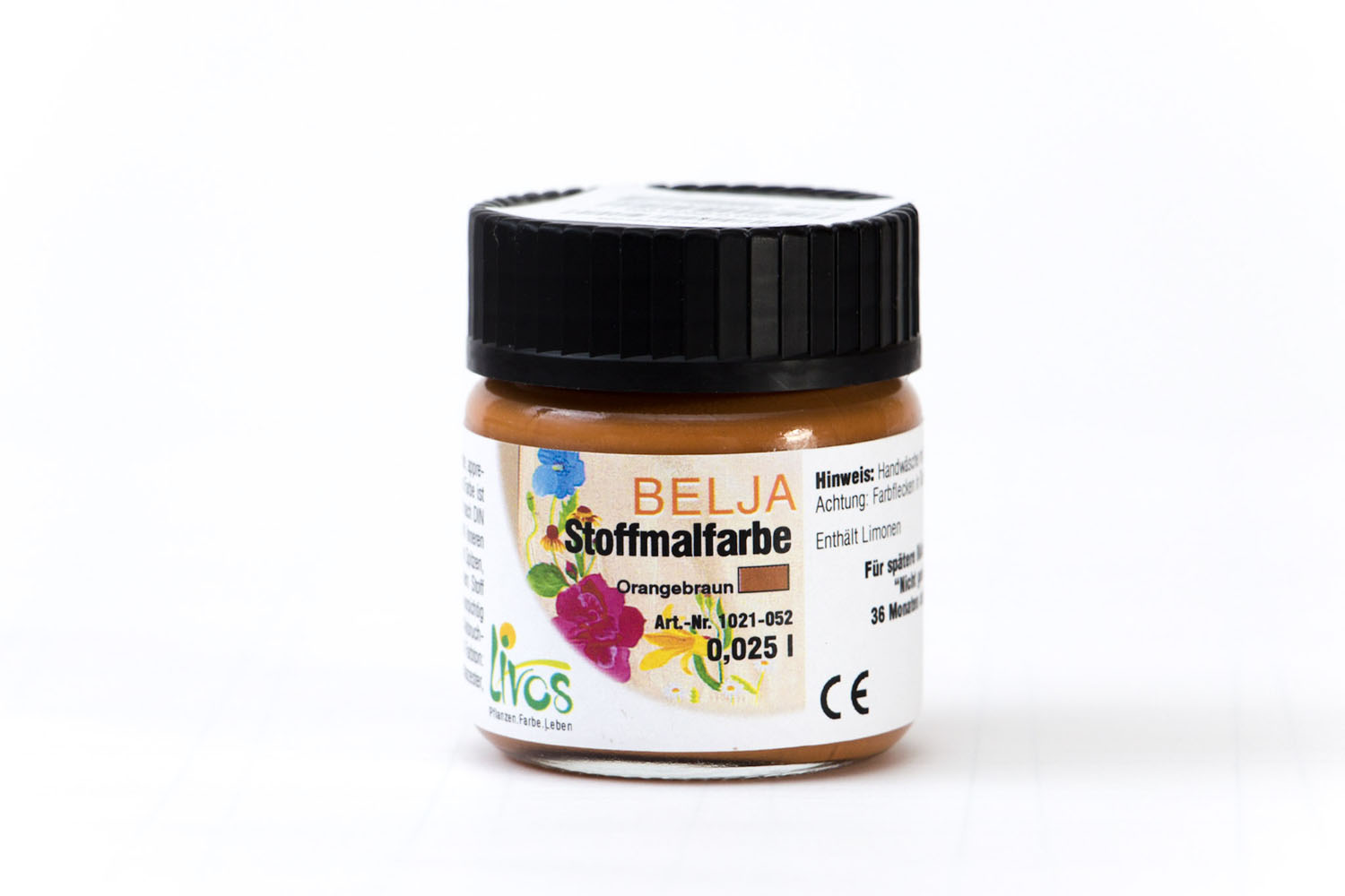 Livos BELJA Stoffmalfarbe Nr. 1021 Orangebraun