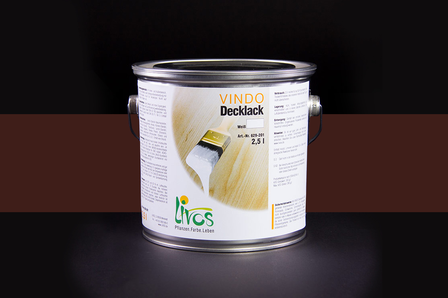Livos VINDO Decklack Nr. 629 Umbra gebrannt
