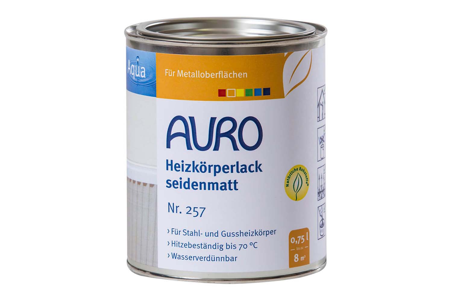 Auro Heizkörperlack seidenmatt Nr. 257