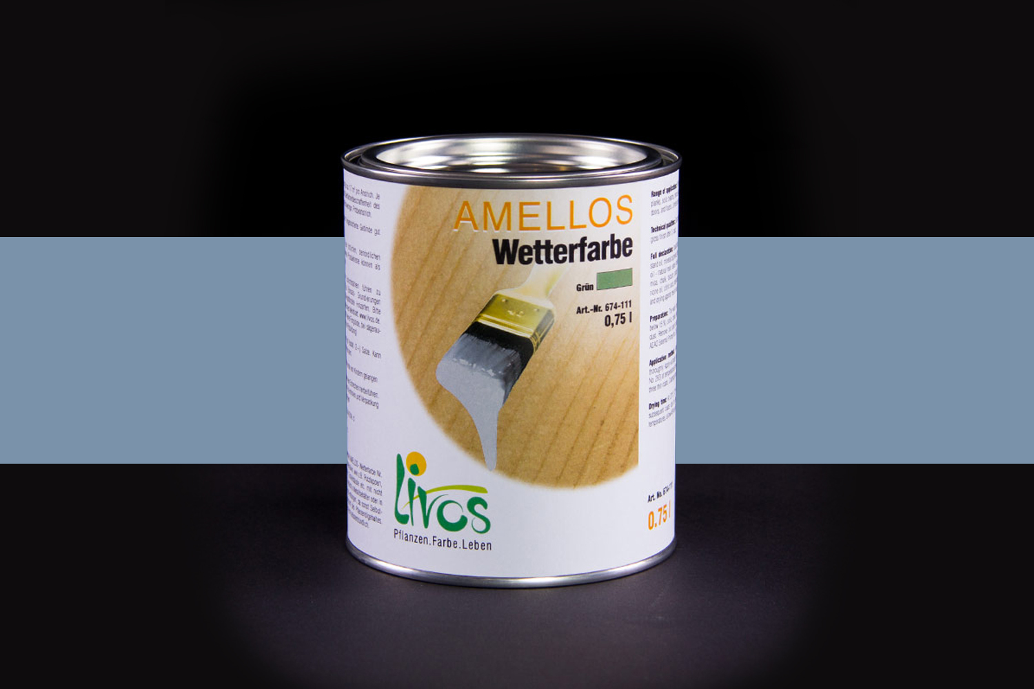 Livos AMELLOS Wetterfarbe Nr. 674 Taubenblau