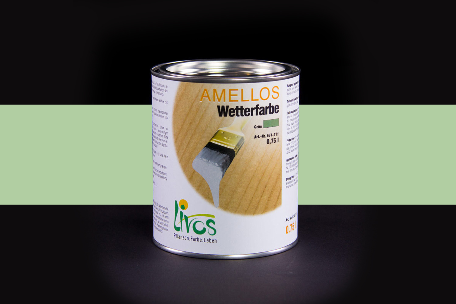 Livos AMELLOS Wetterfarbe Nr. 674 Lindgrün