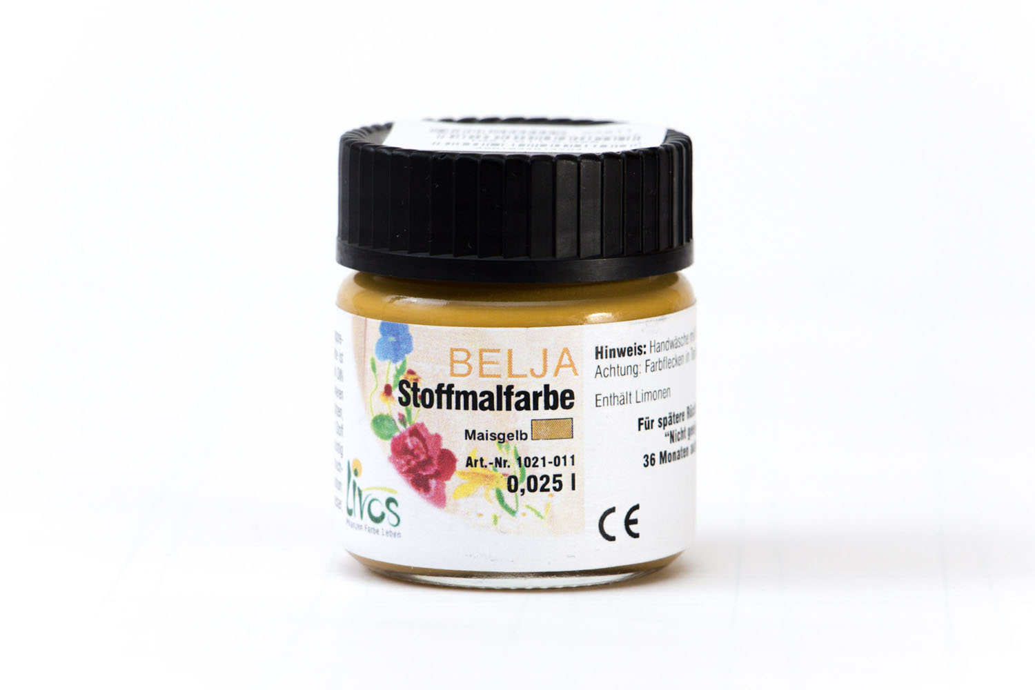 Livos BELJA Stoffmalfarbe Nr. 1021 Maisgelb