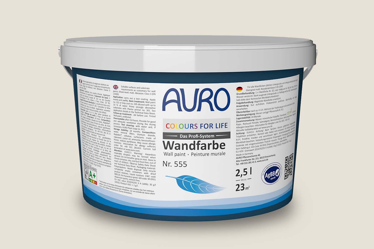 Auro Colours for Life Wand- und Deckenfarbe Nr. 555 - pale ivory